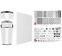 Nail Art Stamper, Clear Silicone Stamping Jelly with Scraper, Transparent Visible Body, No Misplacement for DIY Nail Decor Stampers Scrapers Tools