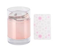 Nail Art Stamper Kit,Strong Adhesive Clear Double Headed Nail Art Jelly Stamper,with Lace Floral Pattern Board,No Misplacement for DIY Nail Decor (Pink)