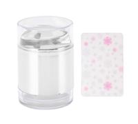 Nail Art Stamper Kit,Strong Adhesive Clear Double Headed Nail Art Jelly Stamper,with Lace Floral Pattern Board,No Misplacement for DIY Nail Decor (Silver)