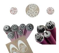 Nail Art Stamping Pens, 10 Packs, Double Ended Dotting Tools for Nail Polish Art, with Floral Pattern Tips, Professional Manicure Design Tools, Metal Alloy Nail Decoration Kit