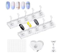 Nail Art Stand - Acrylic Display Stand Finger Holder Multi-Scene Manicure Solution | Adjustable Magnetic Base Platform Salon Training Artis Presentation