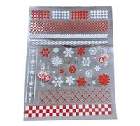 Nail Art Stickers 5D Stereoscopic Decals Christmas Snowflakes Tree Exquisite Embossed Design Winter Sticker Art Stickers For Designs Christmas Holidays