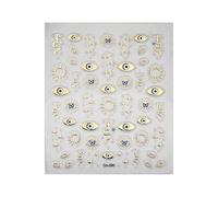 Nail Art Stickers - ShiningUU 1 Sheets Eyes Sun Star Gold Nail Stickers | Self-Adhesive Nail Design Decals | Salon Quality Sticker for Women Christmas Nail Art Accessories