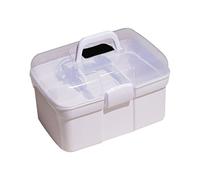 Nail Art Storage Box Plastic Nail Tool Case Large Capacity Nail Art Storage Case Portable Double Layer Handheld Compartment Box for Manicurists