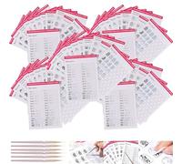 Nail Art Tracing Sheets with Liner Pen, Nail Art Book Design Blank Practice Cards, Manicure Training Cards for Beginner Lines Painting, Lines Drawing Painting Template Learning Book(5set)