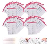 Nail Art Tracing Sheets with Liner Pen, Nail Art Book Design Blank Practice Cards, Manicure Training Cards for Beginner Lines Painting, Lines Drawing Painting Template Learning Book(4set)