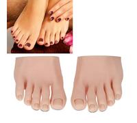 Nail Art Training Foot Medium, 1 Pair Silicone Foot Model for Pedicure Practice, Soft Wear Resistant Fake Half Foot Practice Model for Manicure Training