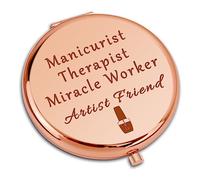 Nail Artist Gift for Women Nail Tech Gift Compact Makeup Mirror for Beautician Nail Boss Manicurist Gift Nail Stylist Gifts for Her Nail Technician Gift for Friend Folding Makeup Mirror Colleague Gift