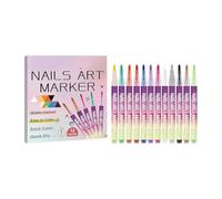 Nail Arts Pens - 12 Colors Quick-Dry Scratch-Resistant Formula, Nail Polish Pens, Water-Based Drawing Tools | Nails Art Markers for Graffiti, Doodle, and Detailed Manicure