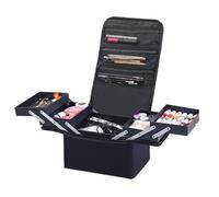 Nail Bag Storage Organiser Multilayer Clapboard Cosmetic Bag Case Beauty Salon Tattoos Nail Art Tool Bin Women Makeup Organizer Large Capacity Bag(Black)