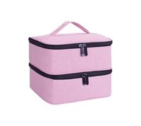 Nail Bag Storage Organiser Nail Polish Organizer Handheld Double Layer CosmeticOrganizer Tote Bag for Girls and Women Nail Art, EssentialOil, Cosmetic Set(Pink1)