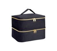 Nail Bag Storage Organiser Nail Polish Organizer Handheld Double Layer CosmeticOrganizer Tote Bag for Girls and Women Nail Art, EssentialOil, Cosmetic Set(Black)