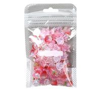 Nail Bows - Durable Pink Resin, 100-Piece 1cm to 1.2cm Mixed Sizes, Sparkling 3D Sweet Style | 100X Nail Decoration Charm Rabbit Strawberry Manicure Tips Jewels for Themed Holiday Dating Styling
