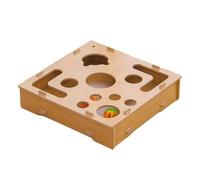 Nail Box for Cats - Maze Mat Enrichment in Wood, Puzzle Box Scratching Post with a Bell Ball, for Pets Puppy Rabbit Play House Indoor Dog