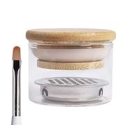 Nail Brush Cleaner Cup - Glass Laundry Box, Portable Glitter Brush Holder, Wear-resistant Storage Aid, Filter Lid Organizer | Modern Design Nail Art Brush Cleaning Cup for Home Salon Easy