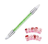 Nail Brush for Art - Dual End Nail Art Pen Set with Rhinestone Grip | 3D Nail Carving Tool for Acrylic Gel Dot Drawing Painting Painting Manicure Drawing Brush Set