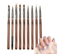 Nail Brush for Nail Decoration, Brushes - 9X Painting Tools with Pen for Nail Design | Nail Liner Brush for Home Salon Use, Pi