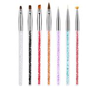 nail brush, Nail Art Brush Rhinestone Painting Drawing Pen Builder Coating Shaping Flat Fan Angle Gradient Line Round Acrylic Crystal Tips