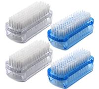 Nail Brush Two Sided Hand Fingernail Scrub Brushes Soft Stiff Bristles Scrubber Nails Toes Cleaning Brush for Men Women Kids 4 PCS
