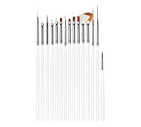 Nail Brushes, 15 pcs Nail Art Brush Set Nail Art Design Pen Painting Tools with Nail Brush, Gel Brush, and Nail Dotting Brush(15pcs White)