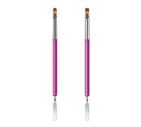 Nail Brushes, 2Pcs Nail Art Brushes, Dual-Ended Polygel Brush & Picker tool, Magic Extender Gel Tool for UV/LED Nail Art, Acrylic Nails Extension, Extensions Builder, Purple