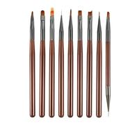 Nail Brushes, 9PCS UV Gel Nail Brush Liner DIY Painting Pen Manicure Acrylic Drawing Brush for Nail Art Design Nails Tip Display Painting Tool(Transparent Coffee)