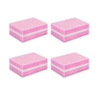 Nail Buffer Block, Dual Grit Sponge Nail File for Nail Sanding, 4 Piece Pink Manicure Tools for Nail Sanding and Manicure, Ideal for Nail Salons and Home Use