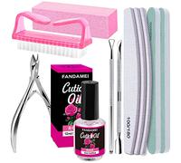 Nail Buffers and Files, FANDAMEI Manicure Tools Kit with 3PCS Nail File, 2PCS Nail Buffer, Rectangular Nail Buffer Block, Cuticle Nippers, Cuticle Pusher, Cuticle Peeler. Cuticle Oil and Nail Brush