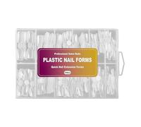 Nail Builder Forms | Double Nail Tip Builder Molds | 12 Sizes Reusable Artificial Clear Manicure Form for Poly Extension Gel Beauty Design