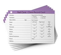 Nail Care Client Cards A6 Size - Salon and Therapist Customer Consultation Record - Treatment Services Essentials - Profile and Recording Forms - Beauty Stationery - 105x148mm - Pack of 100