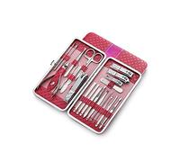 Nail Care Tools 18-Piece Nail Clippers Set Stainless Steel Nail Clippers Pedicure Kit Nail File Nail Clippers Manicure Beauty Kit with Portable Fashion Bag Travel Manicur,A