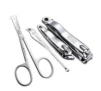 Nail Care Tools Nail Clipper Set, 3/4 Pieces Portable Toenail and Manicure Kit with Storage Bag, Stainless Steel Professional Grooming Kits(B)