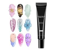Nail Carving Glue - Creates Textured Embossed Designs | Beginner Friendly 3D Modeling Paste | 15ml Travel Friendly Pot Container | UV LED Curable Synthetic Acrylic Gel Base - For Daily Life & Holidays