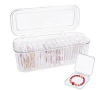 Nail Case, Storage Box, Acrylic Organizer with 15 Dividers for Manicure Tools, Jewelry, and Lashes, Women, Teen Girls, School Supplies, Bathroom or Bedroom Vanity Transparent