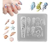Nail Charm Molds Silicone - Manicure Carving Mould, 1pc Nautical Template for, Flexible Tray with Details, Beauty Supply, Texture Mat for Studios, Salons and Boutiques During Summer