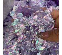 Nail Charms Natural Abalone Shell Design Art Ornaments Irregular Holographic Glitter Slices 3D Decals 100g/Pack