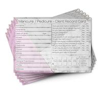 Nail Client Cards Manicure Pedicure - Salon and Therapist Customer Consultation Record - Treatment Services Essentials - Profile and Recording Forms - Gift, Loyalty Vouchers Pack of 100