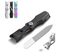 Nail Clipper, Mightyclip German Nail Clipper for Men Women Thick Nails Professional Extra Large Heavy Duty Toe Clipper for Seniors (Black)