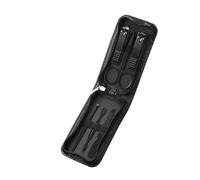 Nail Clipper Set 6 Pcs Portable Luxury Manicure Sets Pedicure Tools Bright Black Nail Clipper Set Personal Care Tools Eyebrow Scissors for Male and Female Nails Scissors(Black)