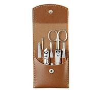 Nail Clipper Set, Beauty and Enhancement Toolset 7Pcs Folding Bag Nail Clippers(Brown)