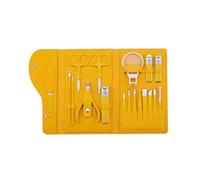 Nail Clipper Set Fingernail Professional Nail Clipper Kit Home Care Set Nail Clipper 18 Piece Set Stainless Steel Nail Full Set for Men Husband Boyfriend Par,Azul(Giallo)