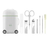 Nail Clipper Set, Mini Travel Case 8-Piece Nail Clipper Set, for Daily Use at Home, Travel Emergency, Beauty Tools, Gifts (White)