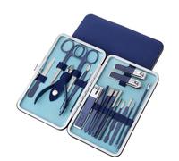 Nail Clipper Set Nail Clippers Folding Stainless Steel Repair Hawkbill Pliers Pedicure Full Set,Blue-10.8 * 6.2 * 1.5cm