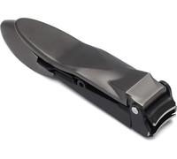 Nail Clipper with Catcher by BritAces | Razor-Sharp | Heavy Duty | Self-Collecting Nail Cutters | Ergonomic Lever | Keeps Fingernails and Toenails Impeccably Manicured | Pack of 1 (Black Titanium)