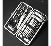 Nail Clippers 19pcs/Set Stainless Steel Nail Clippers Home Slant Gouge Pedicure Beauty Tools