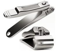 Nail Clippers by Eclat - Fingernail Clippers and Toenail Clippers with Nail File in 410 Stainless Steel Alloy for Durability in Improved Design Nail Clippers