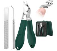 Nail Clippers, Eagle Beak Beveled Toenail Clipper, Pedicure Sets Steel Nail File for Thick Nails, Seniors, Long Handle Wide Jaw Opening Anti-Splash Slanted