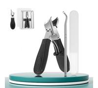 Nail Clippers-Eagle Beak Nail Clippers-Three Sets of Toenail Clippers for Thick-Nails Nail Clipper Set for Men & Women, Wide Jaw Opening Anti-Splash Slanted Nail Cutter for Thick Nails (Black)