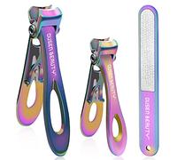Nail Clippers for Thick Nails, Extra Wide Jaw Opening Nail Cutter for Hard Toenail, Stainless Steel Fingernail Big Toenail Trimmer with Nail File 3 Pcs Set for Large Toenail Seniors & Men & Women