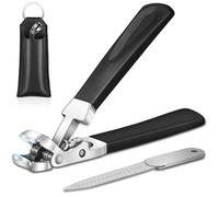 Nail Clippers for Thick Nails for Seniors, Angled Head Ergonomic Toenail Clippers for Elderly with Wide Jaw Opening, Professional Large Finger Nail Clipper Set for Men Women with Catcher